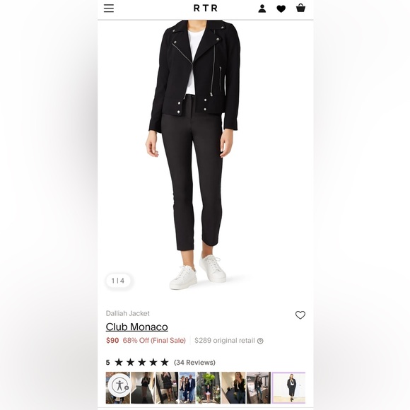 Club Monaco Deep Red Polyester Jacket with Gold Zippers - Picture 7 of 7